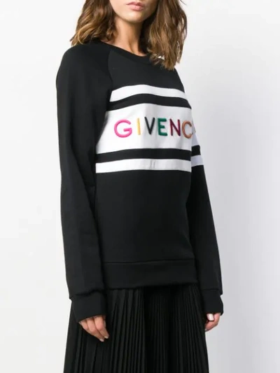 Shop Givenchy Logo Embroidered Sweatshirt In Black