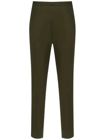 Shop Andrea Marques Cropped-zigarettenhose In Green