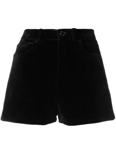 Shop Saint Laurent Mini Cord Short Shorts - Black
