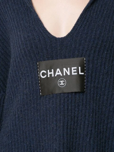 Pre-owned Chanel Cashmere Knit Top In Blue