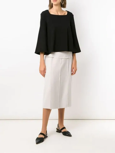 Shop Alcaçuz Midi Legião Skirt In Neutrals