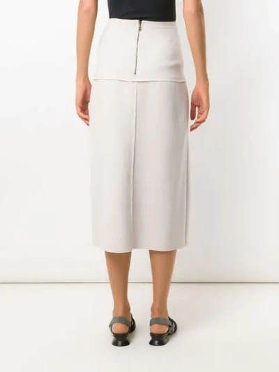 Shop Alcaçuz Midi Legião Skirt In Neutrals