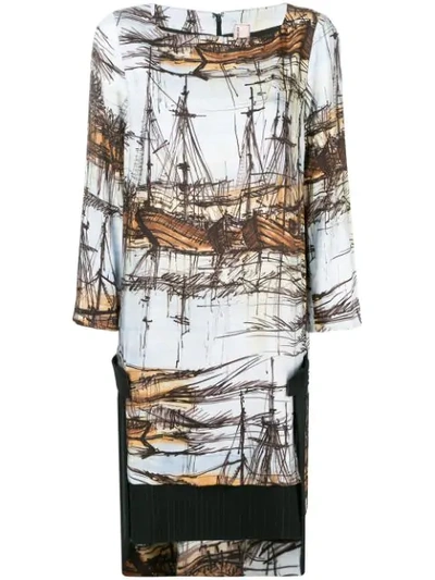 Shop Antonio Marras Ship Painting Patterned Dress In Blue