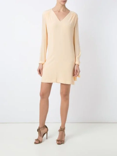 Shop Talie Nk Silk Shift Dress In Yellow