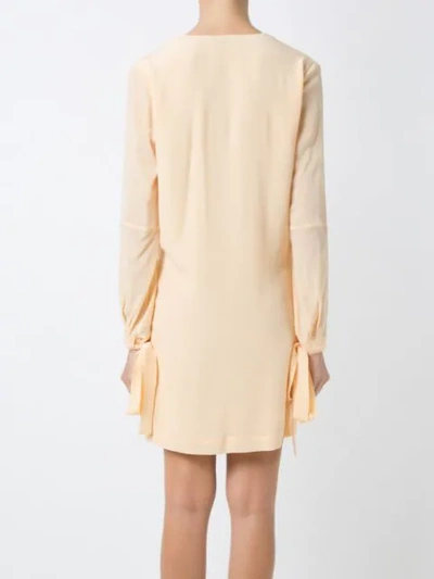 Shop Talie Nk Silk Shift Dress In Yellow
