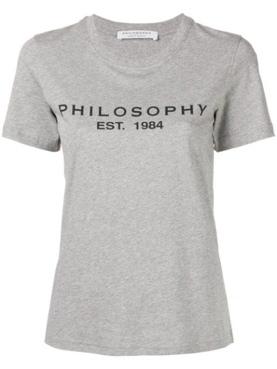 Shop Philosophy Di Lorenzo Serafini Printed Logo T-shirt In Grey