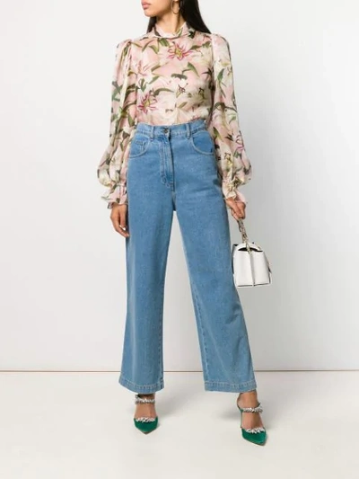 Shop Dolce & Gabbana Floral Print Blouse In Pink