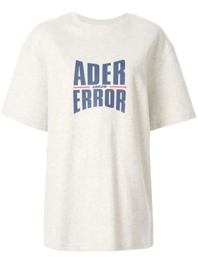Shop Ader Error Logo Print Oversized T-shirt In Grey