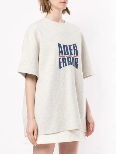 Shop Ader Error Logo Print Oversized T-shirt In Grey