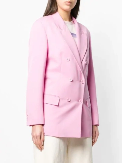 Shop Stella Mccartney Tailored Double-breasted Blazer In Pink