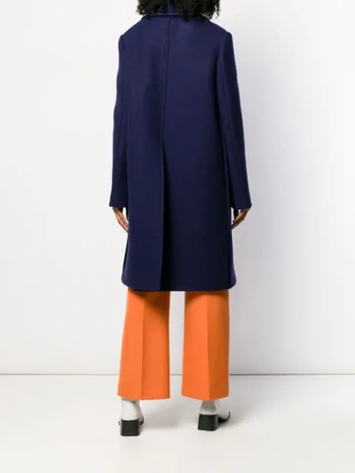 Shop Marni Concealed Front Coat In Blue