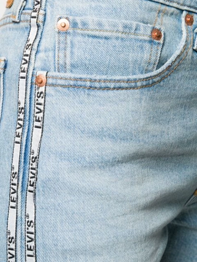 Shop Levi's Logo Trim Denim Shorts In Blue
