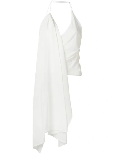 Shop Jacquemus Spezzia Halterneck Top In White