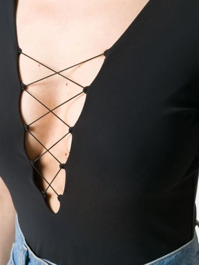 Shop Alexander Wang T String Detail Bodysuit In Black