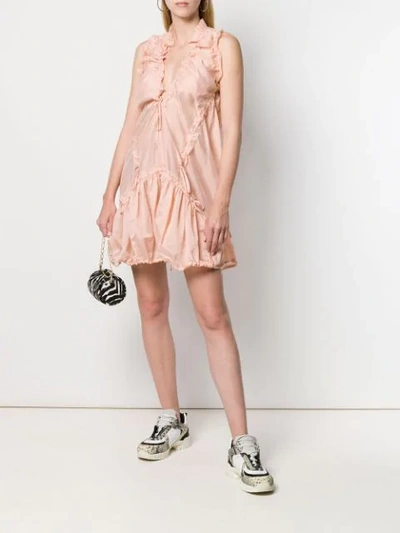 Shop Dsquared2 Short Ruched Dress In Pink