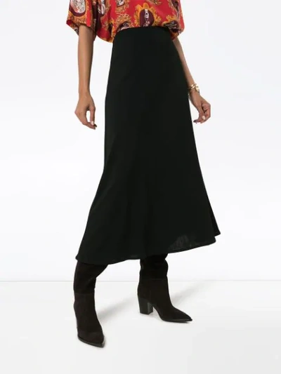 Shop Totême Bellaria High-waisted Midi Skirt In Black