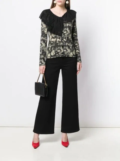 Pre-owned Jean Paul Gaultier Vintage Faces Printed Cardigan In Black