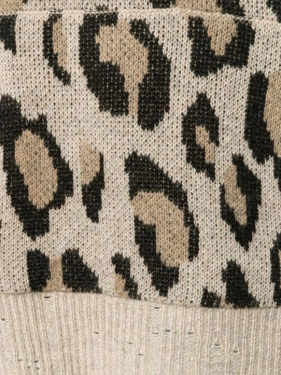 Shop R13 Leopard Print Hooded Sweater In Neutrals