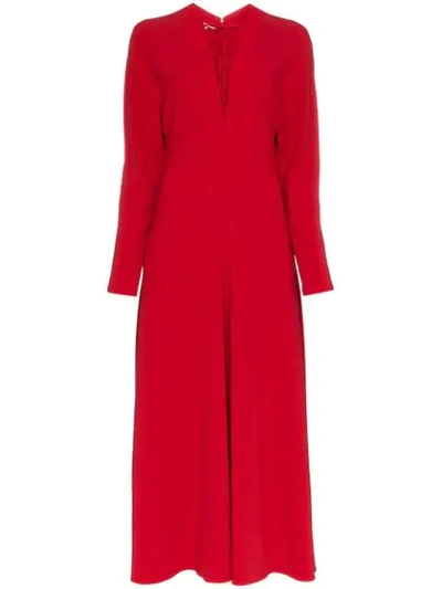 Shop Stella Mccartney Kleid Mit V-ausschnitt In Red