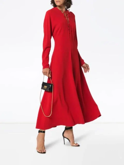Shop Stella Mccartney Kleid Mit V-ausschnitt In Red