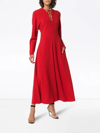Shop Stella Mccartney Kleid Mit V-ausschnitt In Red