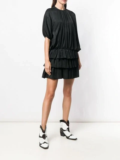 Shop Saint Laurent Layered Mini Dress In Black