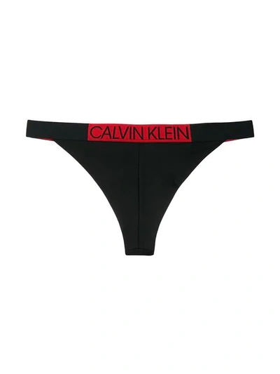 Shop Calvin Klein Logo Printed Briefs In Black