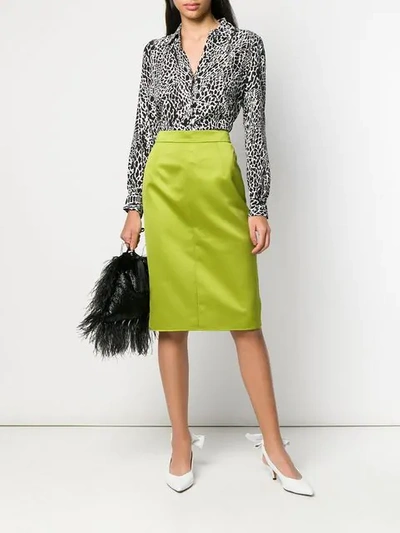 Shop N°21 Midi Pencil Skirt In Green