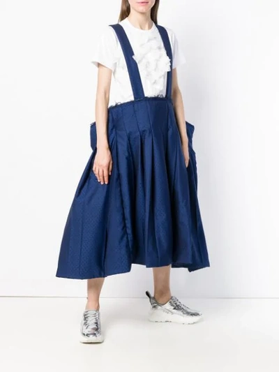Shop Comme Des Garçons Comme Des Garçons Polka Dot Pleated Skirt In Blue