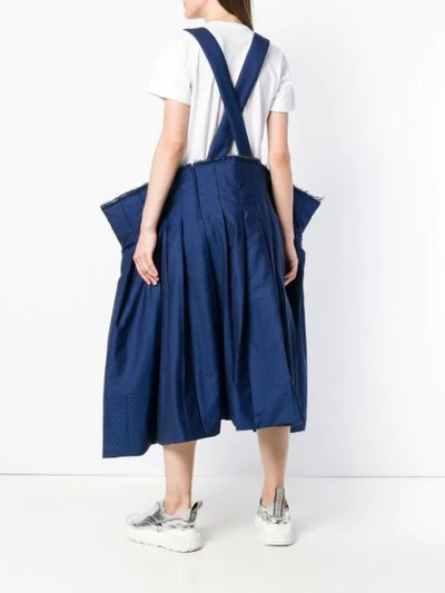 Shop Comme Des Garçons Comme Des Garçons Polka Dot Pleated Skirt In Blue