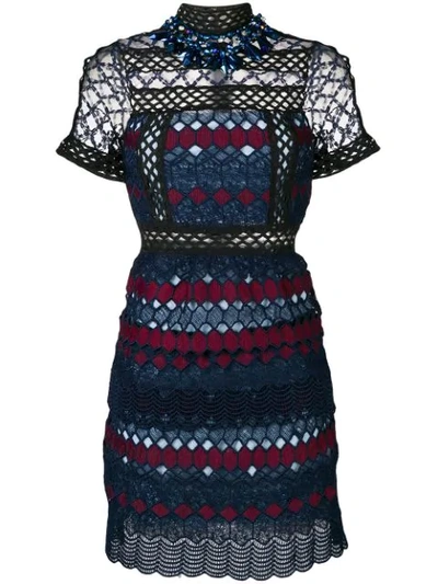 Shop Amuse Embellished Knit Dress - Blue