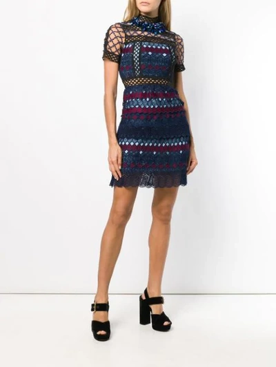 Shop Amuse Embellished Knit Dress - Blue
