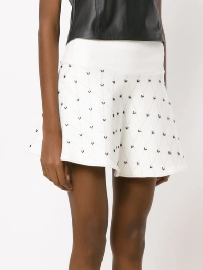 Shop Andrea Bogosian Flared Knit Skirt In White