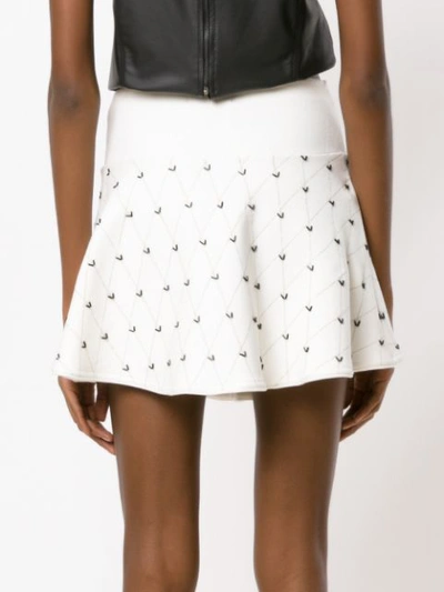 Shop Andrea Bogosian Flared Knit Skirt In White