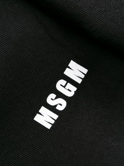 Shop Msgm Logo Print Track Pants In Black
