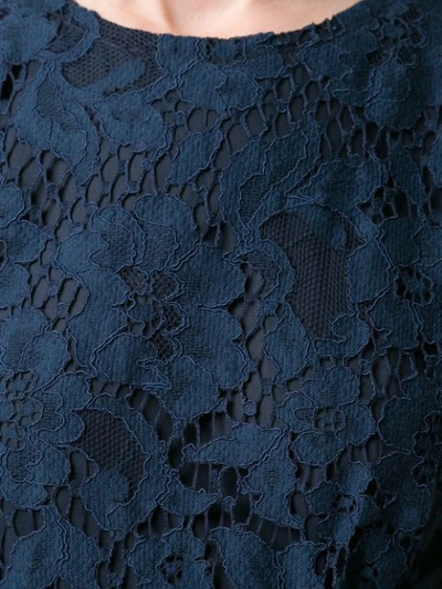 Shop Nina Ricci Lace Panel Dress - Blue