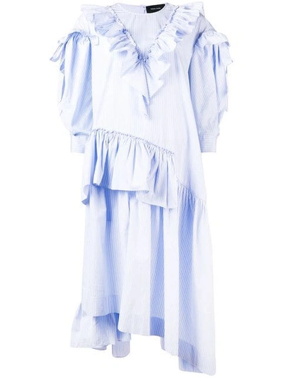 Shop Simone Rocha Ruffle Bow Dress In Blue