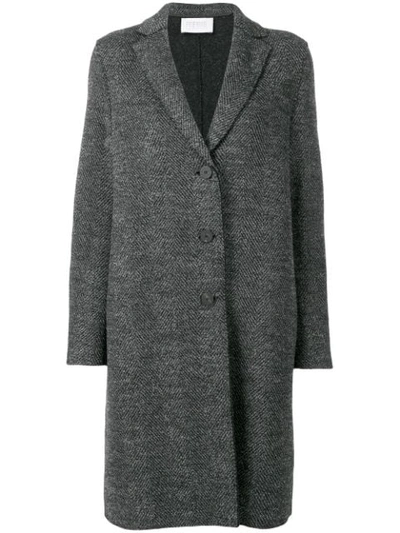 Shop Harris Wharf London Chevron Single Breasted Coat In Grey