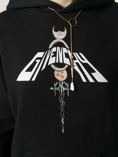 Shop Givenchy Dagger Chain Hoodie In Black