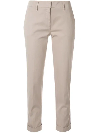 Shop Aspesi Slim-fit Cropped Trousers In Neutrals
