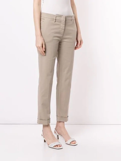 Shop Aspesi Slim-fit Cropped Trousers In Neutrals