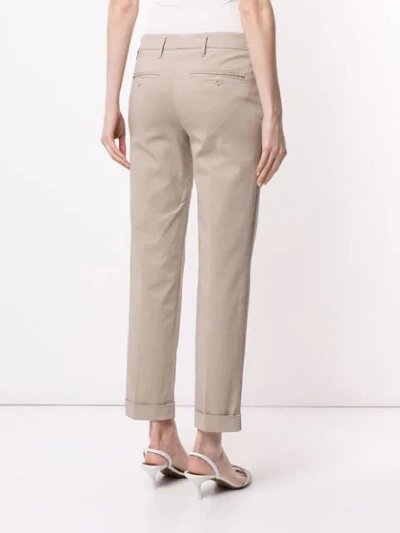 Shop Aspesi Slim-fit Cropped Trousers In Neutrals