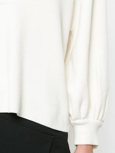 Shop Tibi Polo Neck Knitted Sweater In White