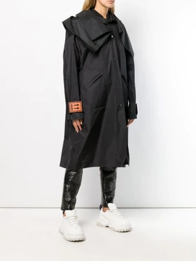 Shop Off-white Oversized Hood Coat In Black