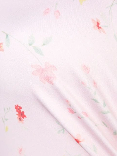 GANNI 花卉印花绕领式连身泳衣 - 粉色