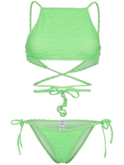 Shop Ack Filo Bikini Set In Green