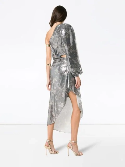 Shop Johanna Ortiz Glassy Orchid One-shoulder Dress  In Grey