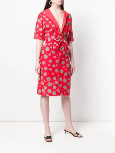 Pre-owned Balenciaga 1980's Dotted Print Set In Red