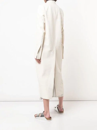 Shop Rick Owens Long Blazer In Neutrals