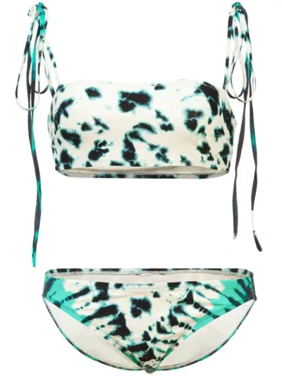 Shop Proenza Schouler Tie Dye Bandeau Bikini - Neutrals